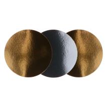 Set 3 bases past�s rodona plata/or 20 cm 1 mm