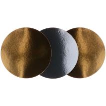 Set 3 bases past�s rodona plata/or 26 cm 1 mm