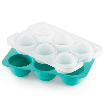 Molde 6 cubitos esfera XL con tapa