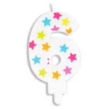 Espelma aniversari Stars nmero 6