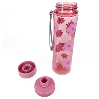 Botella Zoku 600 ml pink floral