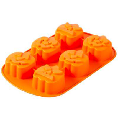 Molde calabazas Jack O Lantern silicona 6 cav.