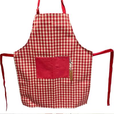 Delantal antimanchas Lino Squares rojo