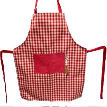 Delantal antimanchas Lino Squares rojo