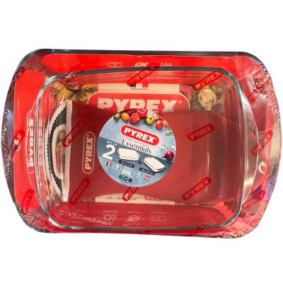 2 Fuentes horno Pyrex 35x23 - 28x20 cm con guante