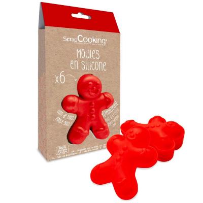 Set 6 moldes silicona Gingerbread 10 cm