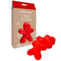 Set 6 moldes silicona Gingerbread 10 cm