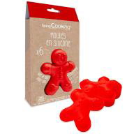 Set 6 motllos silicona Gingerbread 10 cm