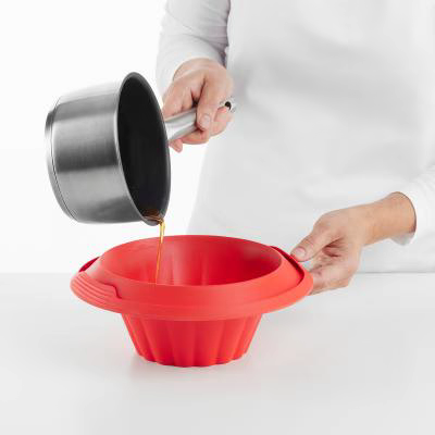 Molde flan silicona con plato 24 cm