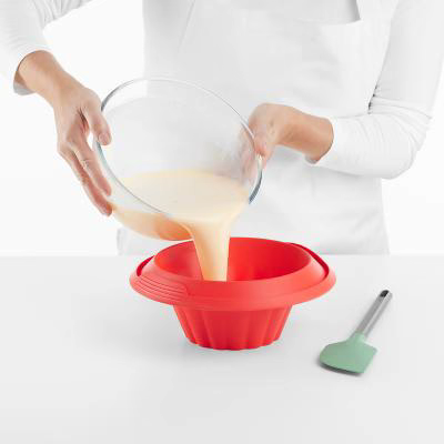 Molde flan silicona con plato 24 cm