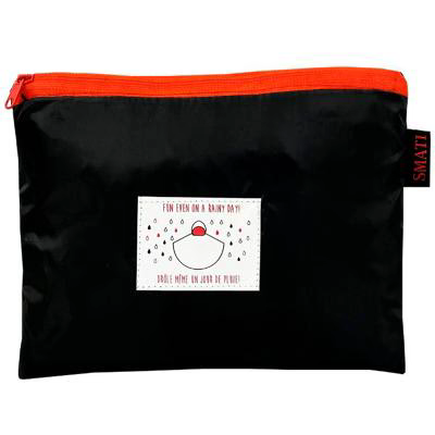 Impermeable plegable reflectante Negro