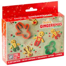 Set 2 cortadores galletas y 4 plantillas GingerXma