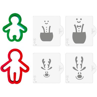 Set 2 cortadores galletas y 4 plantillas GingerXma