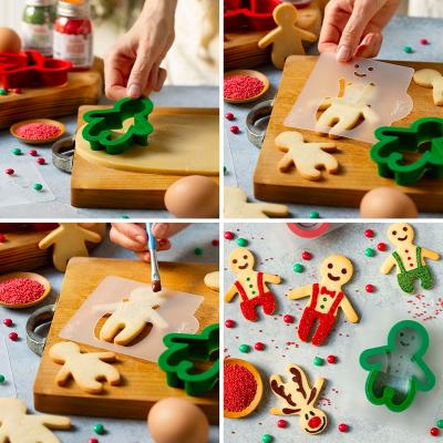 Set 2 cortadores galletas y 4 plantillas GingerXma