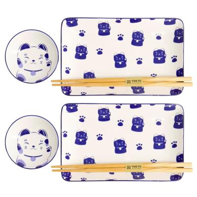 Set regalo sushi Lucky Cat Kawaii Blue