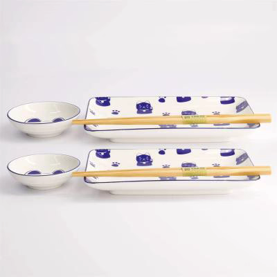 Set regalo sushi Lucky Cat Kawaii Blue