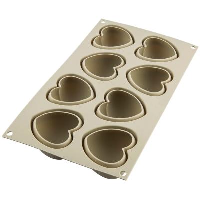 Molde corazones silicona Cuoricino x 8 cav