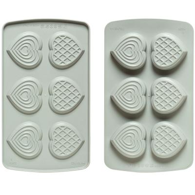 Set 2 Moldes silicona x2 Duo Corazn