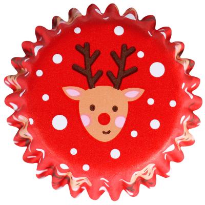 Papel mini cupcakes aluminio x60 Rudolph