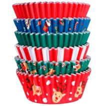 Papel cupcakes aluminio x100 Santa Mix