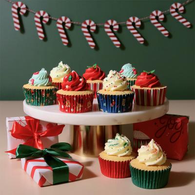 Papel cupcakes aluminio x100 Santa Mix