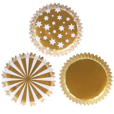 Papel cupcakes aluminio x100 Oro y plata