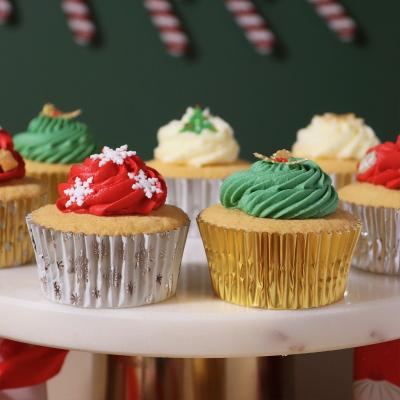 Papel cupcakes aluminio x100 Oro y plata