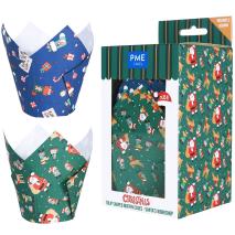 Paper muffins Tulipa x24 PME Taller Santa