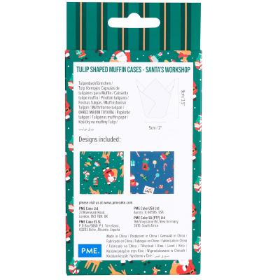 Papel muffins Tulipa x24 PME Taller Santa