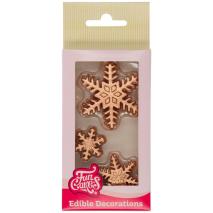 Set 12 decoracions de sucre Flocs de Neu bronze