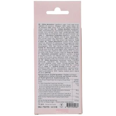 Set 12 decoraciones de azcar Copos de nieve bronc