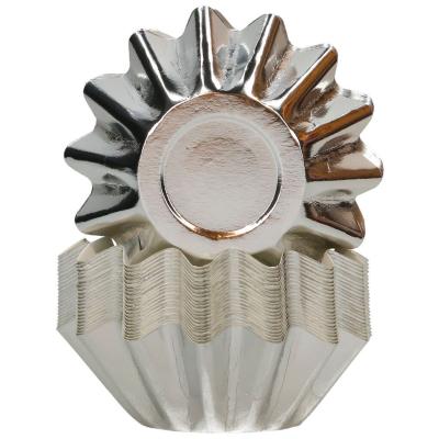Papel cupcakes Bloom x48 metlico plata