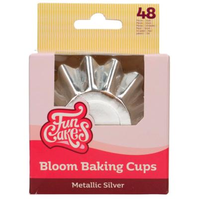 Papel cupcakes Bloom x48 metlico plata