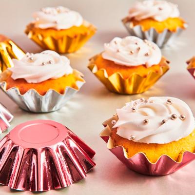 Papel cupcakes Bloom x48 metlico oro rosa