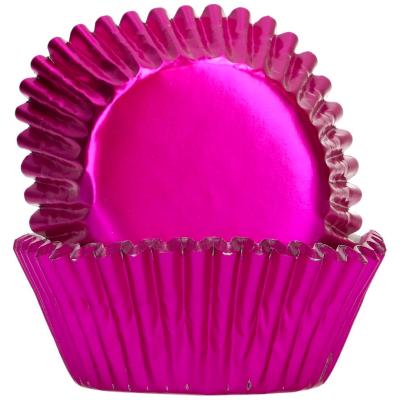 Papel cupcakes x48 metlico rosa