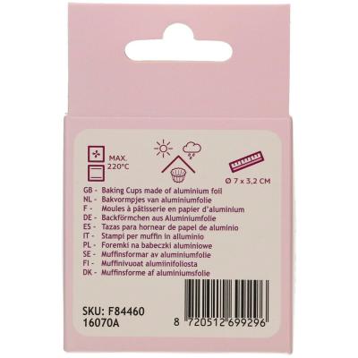 Papel cupcakes x48 metlico rosa