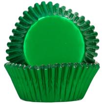 Papel cupcakes x48 metlico verde
