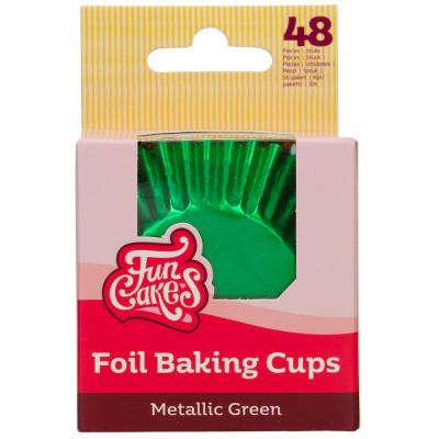 Papel cupcakes x48 metlico verde