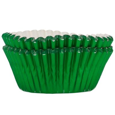 Papel cupcakes x48 metlico verde