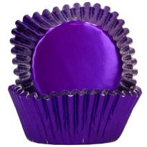 Papel cupcakes x48 metlico violeta