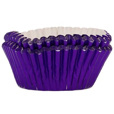 Papel cupcakes x48 metlico violeta