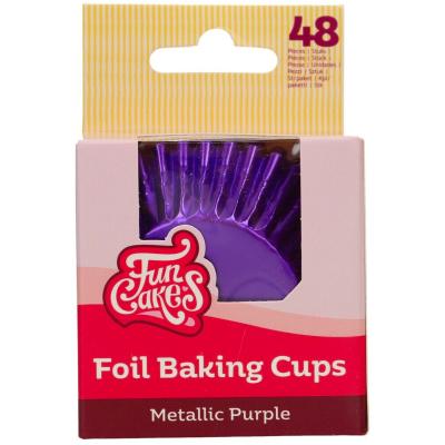 Papel cupcakes x48 metlico violeta