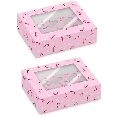 Juego 2 cajas para 6 cupcakes Candy Cane