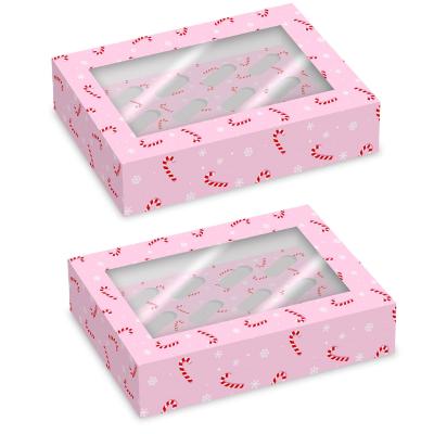 Set 2 cajas para 12 cupcakes Candy Canes
