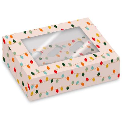 Juego 2 cajas para 6 cupcakes Luces Navidad