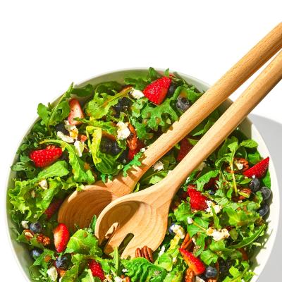Juego 2 cubiertos servir ensalada madera Oxo