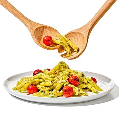 Juego 2 cubiertos servir ensalada madera Oxo