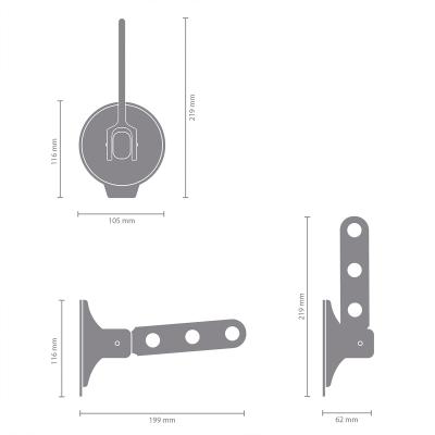 Gancho colgador para ropa ventosa negro