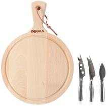 Joc 3 ganivets formatge i taula 33x23 cm