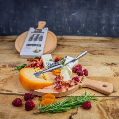 Juego 3 cuchillos queso y tabla 33x23 cm
